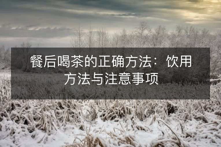 餐后喝茶的正确方法：饮用方法与注意事项